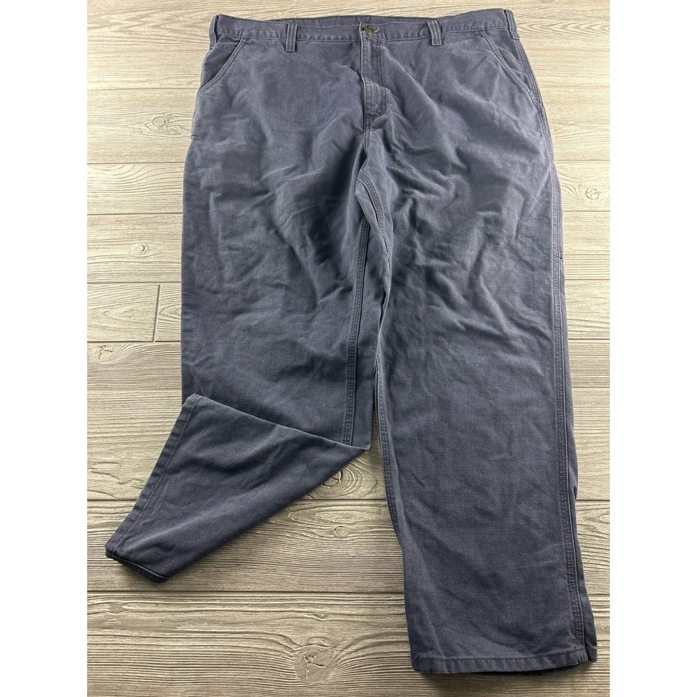 Carhartt 383-20 Mens Navy Blue Canvas Work Pants‎ Dungaree Fit 44X30
